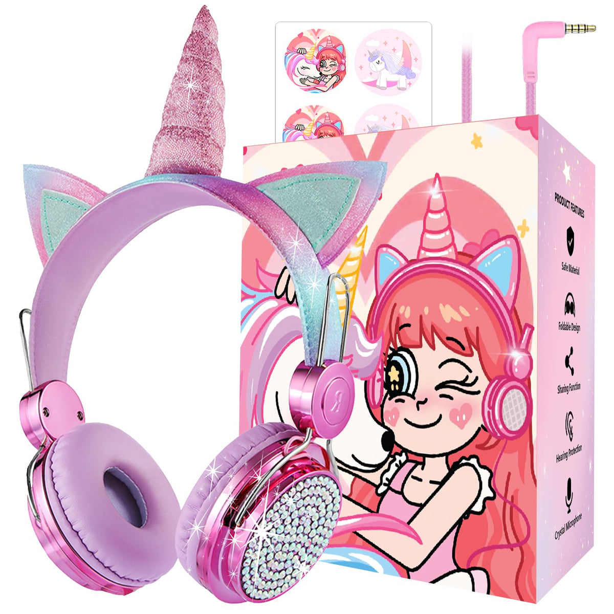 charlxee front packaging showing unicorn box and headphones, gift-ready