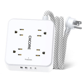 CHCORE 5ft flat-plug braided extension cord ready for tight spaces.