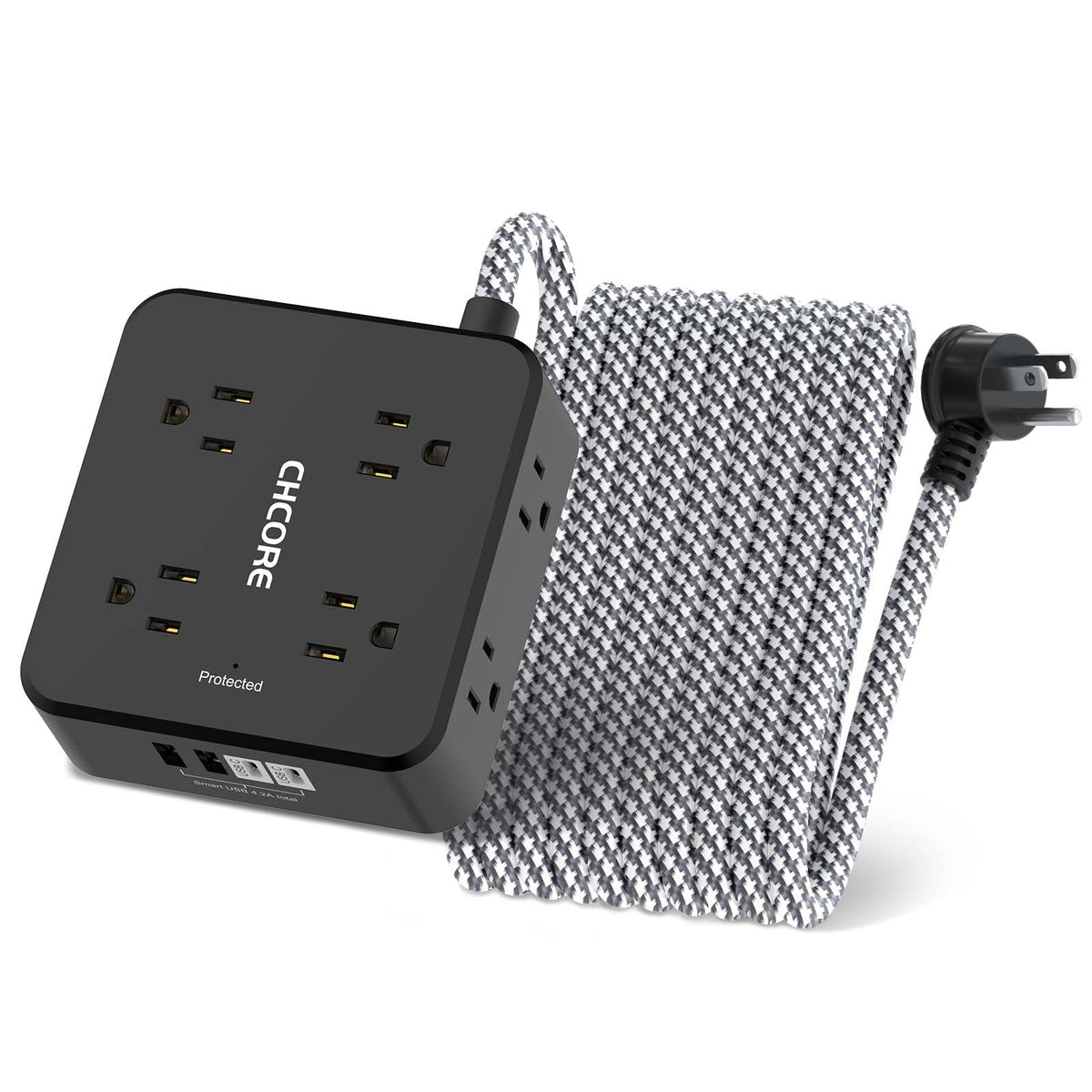 CHCORE front view showing all outlets and USB ports for versatile charging