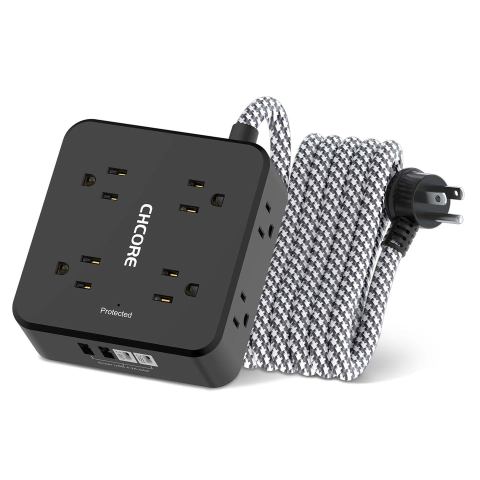 CHCORE surge protector with 10 ft cord offers flexible home and office placement.