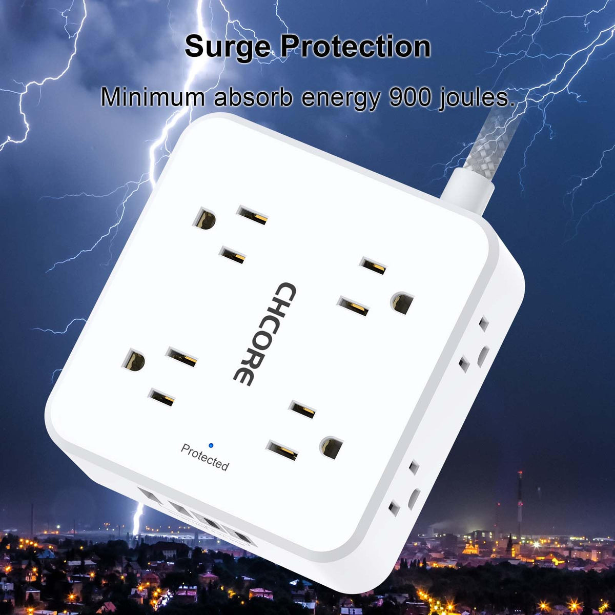 CHCORE four USB ports provide smart, fast charging for phones and tablets.
