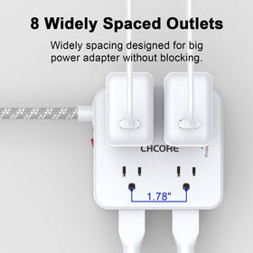 CHCORE USB-A and USB-C ports provide smart, fast charging at desk or dorm.