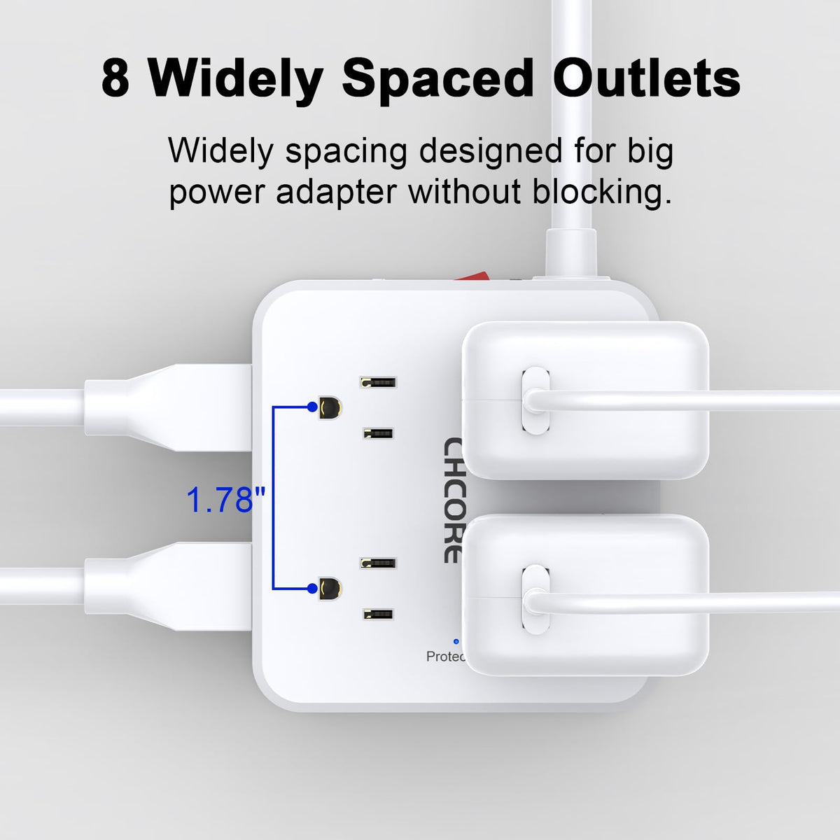 CHCORE USB-C and USB-A ports support fast device charging