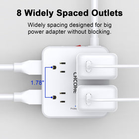 CHCORE USB-C and USB-A ports support fast device charging