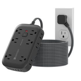 Chemilen front view showing 12 outlets and 6 USB ports with organized layout benefit