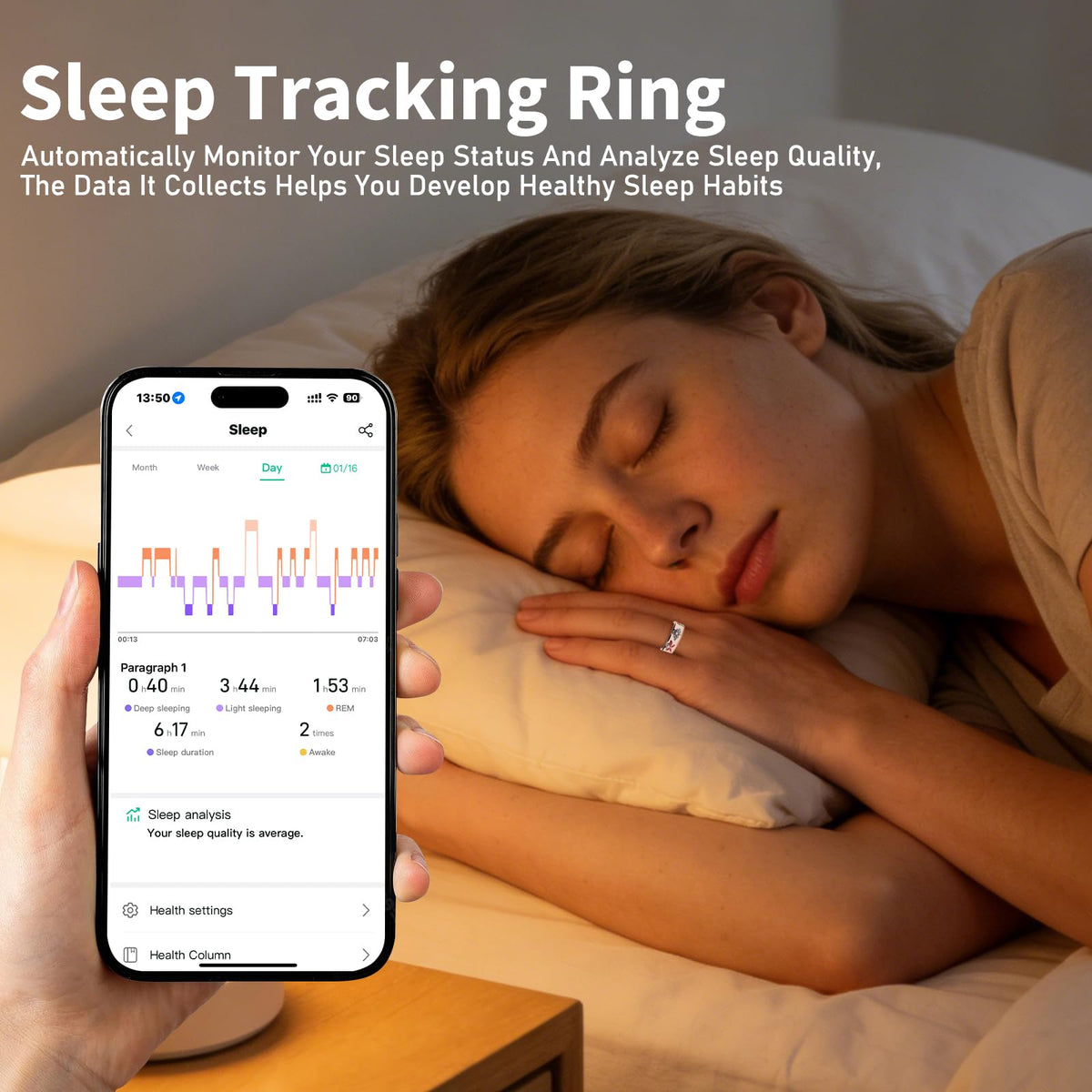Chendssfkd ring side profile displaying stainless steel band and lightweight design for comfort