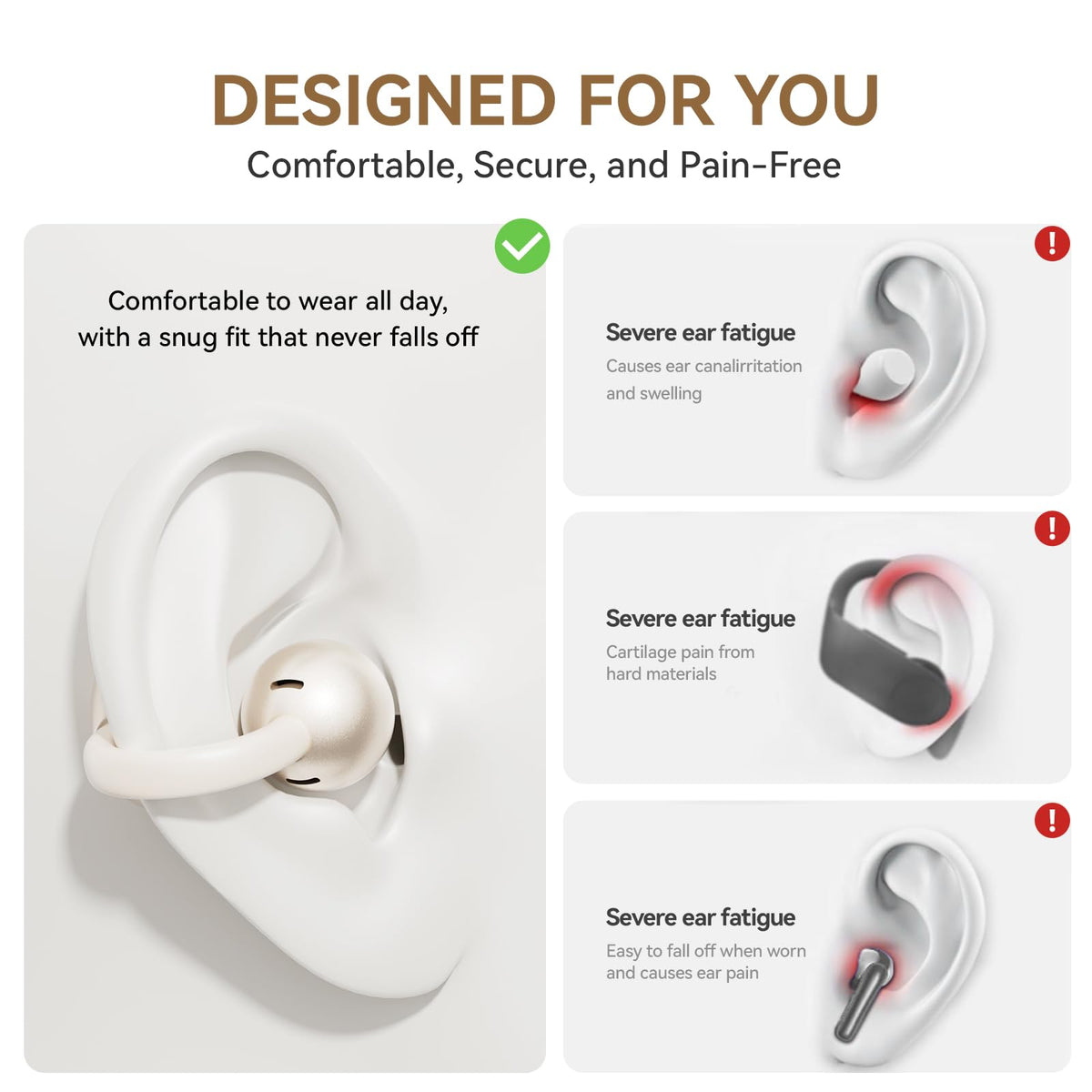 CHENRUIDA wireless earbuds with Bluetooth 5.4 for stable connections and easy switching