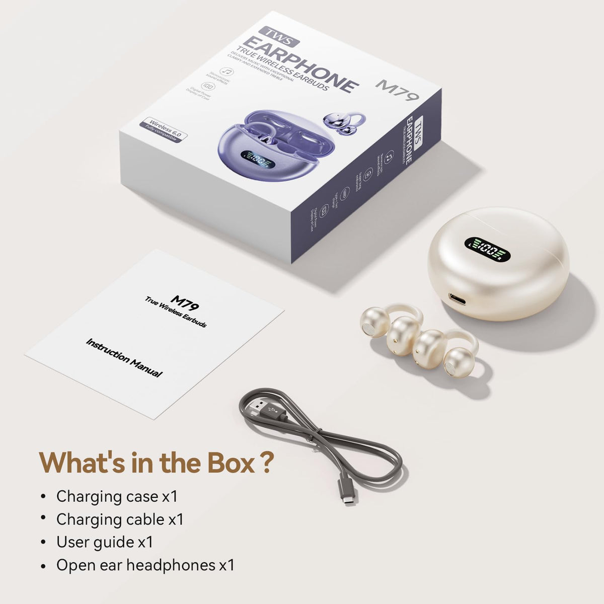 CHENRUIDA clip-on earbuds suited for workouts and daily use with open-ear comfort