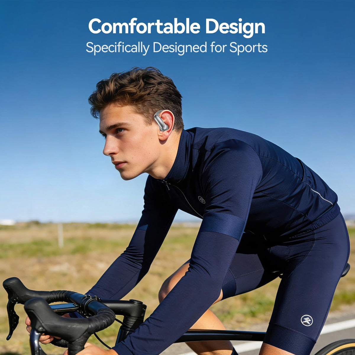 CHENRUIDA earbuds worn by runner showing IPX6 resistance and reliable use