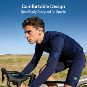 CHENRUIDA earbuds worn by runner showing IPX6 resistance and reliable use