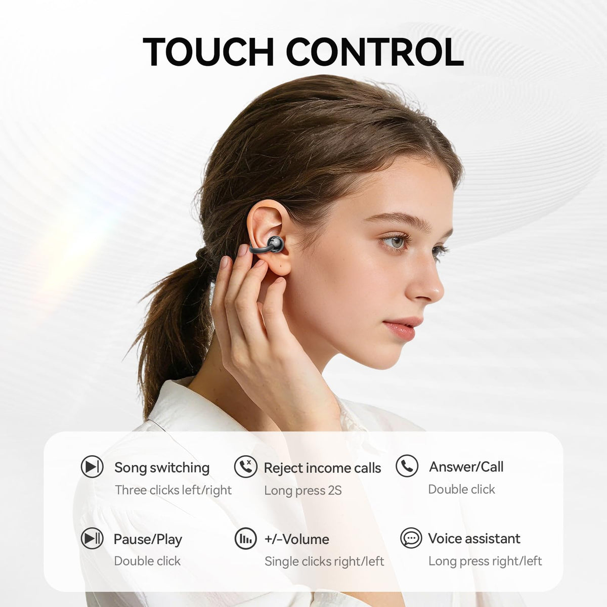 Chenruida touch control for easy playback and calls.