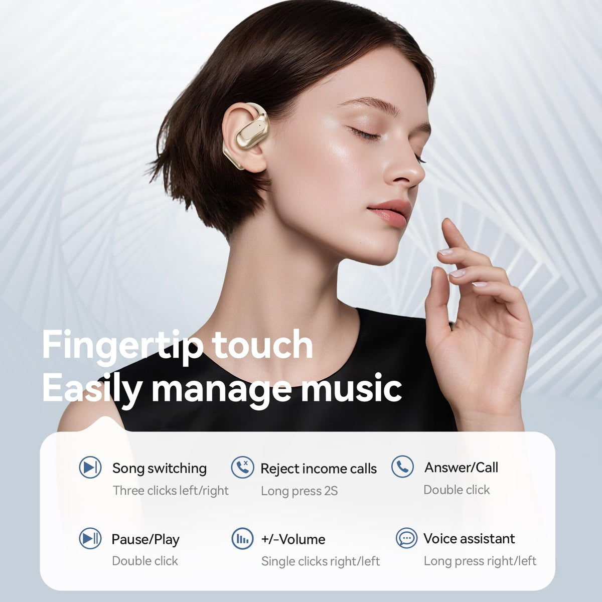 CHENRUIDA Intuitive touch controls for calls and music on the go.