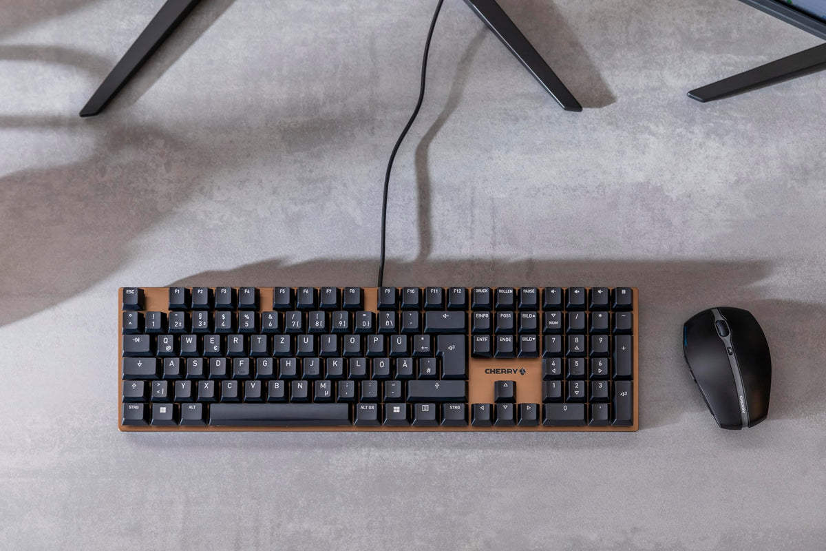 Cherry KC 200 MX status LEDs indicate CAPS/SCROLL/NUM at a glance.