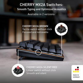 Cherry KC 200 MX close-up of shaped keycaps for improved typing comfort