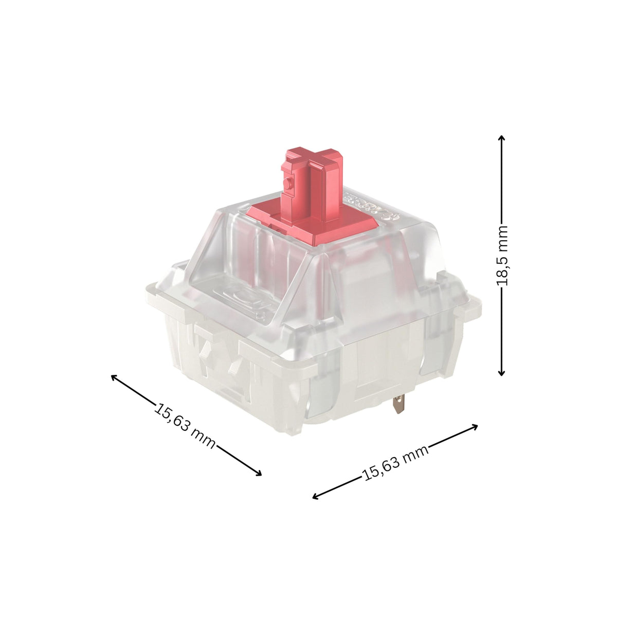 Cherry MX Red Silent gold contact pins detail highlighting durable reliable switching
