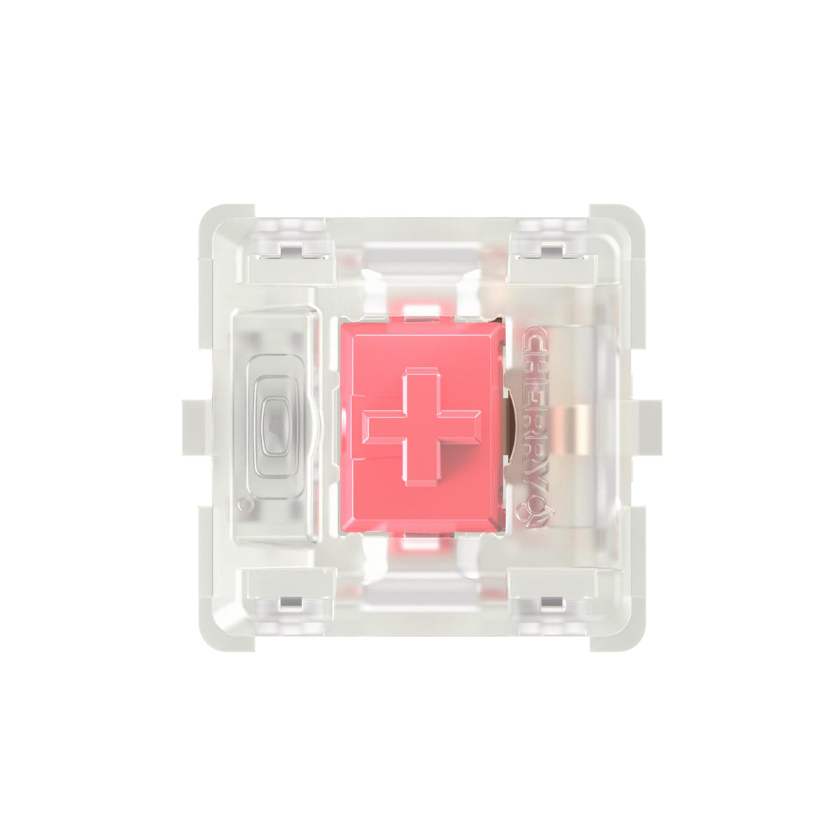 Cherry MX Red Silent held in hand to show size and easy installation advantage