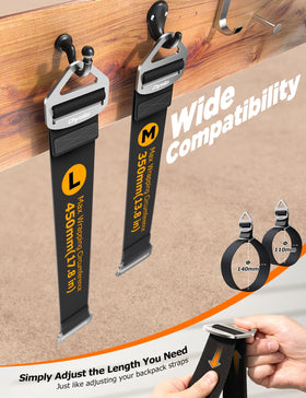 Chfeila hanging strap on garage hook keeping floor clear benefit