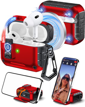 Chicfun AirPods Pro Case with Stand and Carabiner for hands-free use and protection