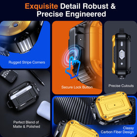 Raised corners on Chicfun Armour Lock AirPods Pro case offer enhanced drop protection.