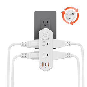 CHICNOD rotating plug supports vertical or horizontal sockets for versatile setup.