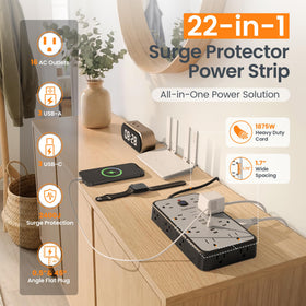 Chiefway flat plug and 6ft cord sitting flush behind furniture for space-saving