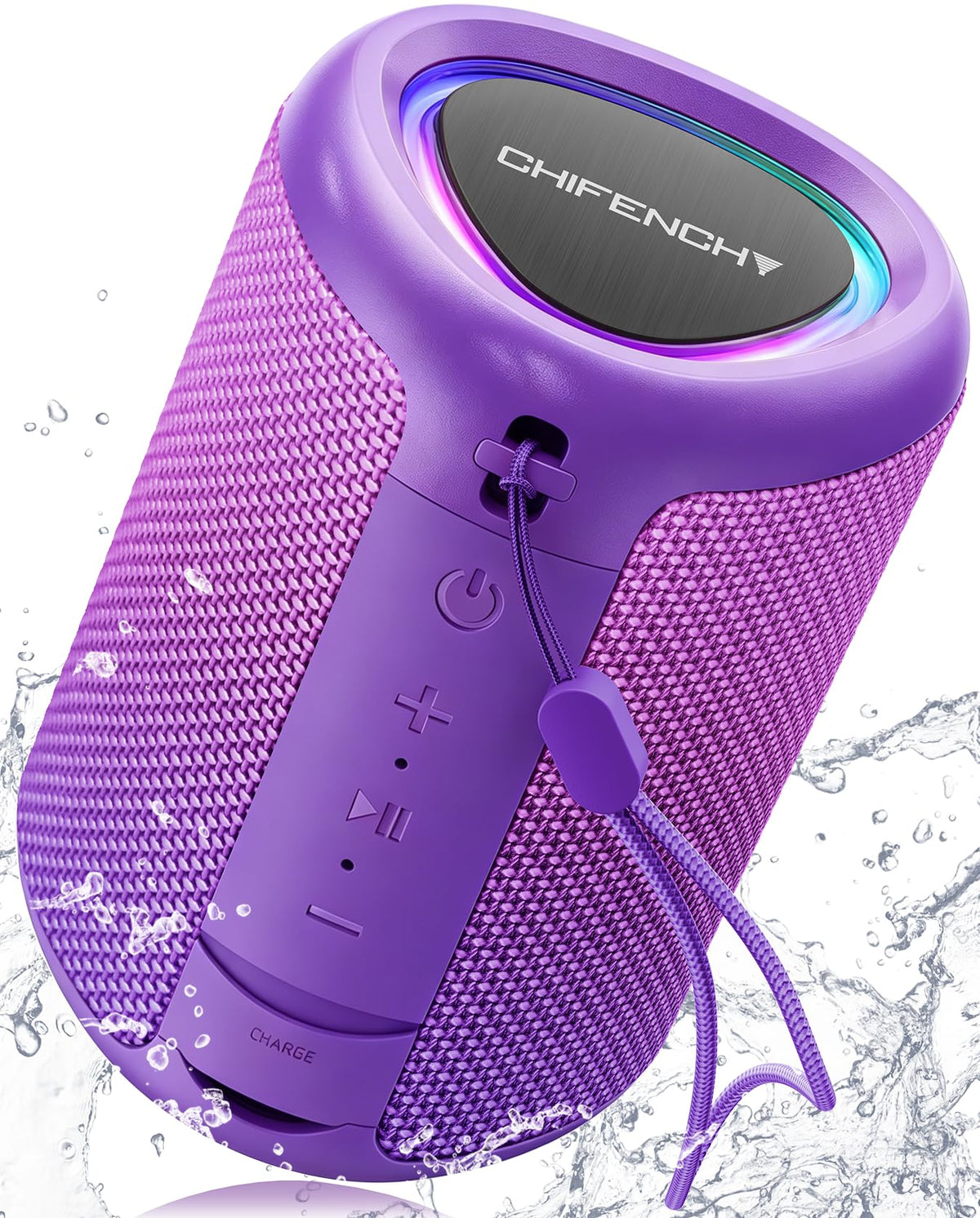 CHIFENCHY front view showing compact speaker and branding, ideal for travel