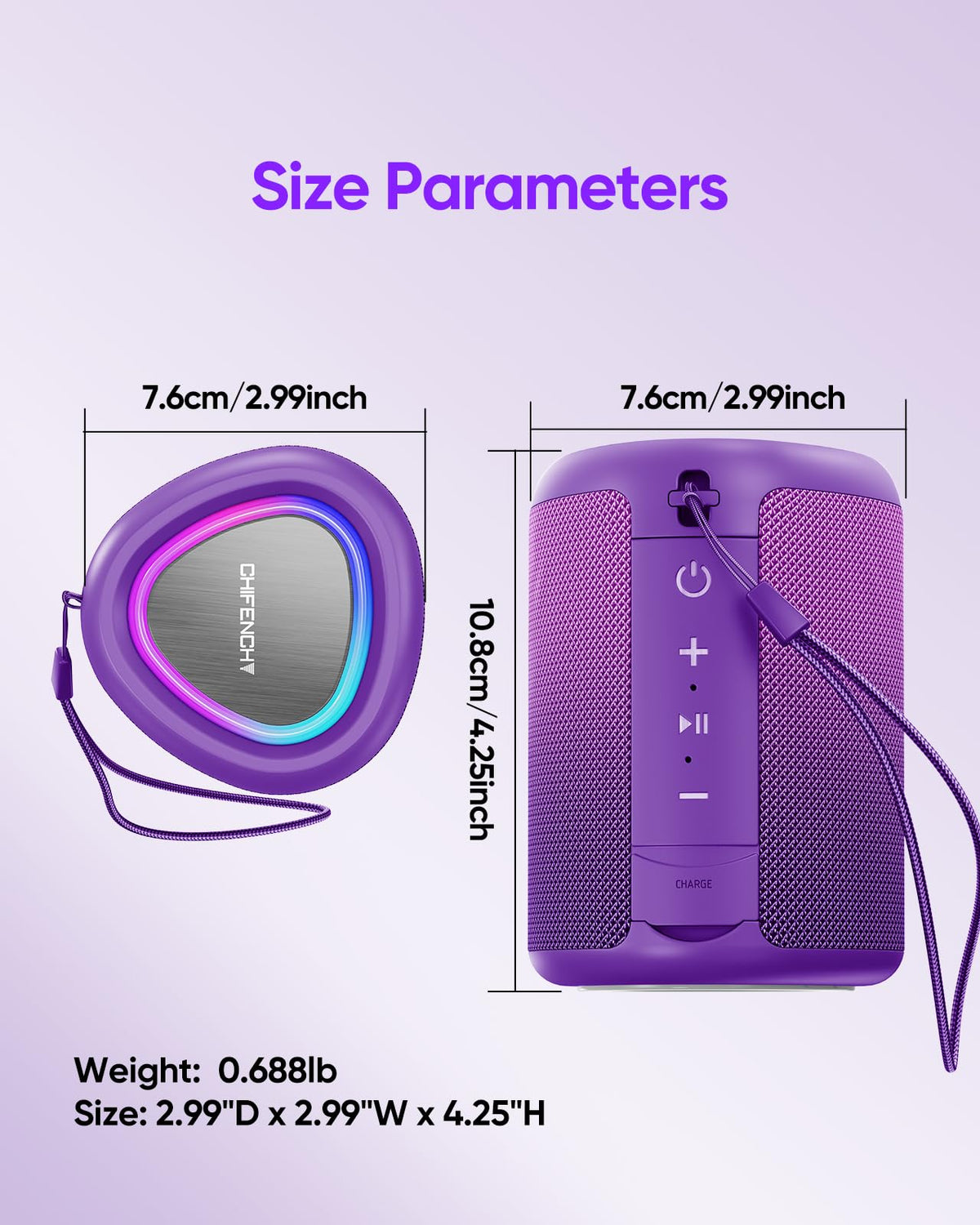 CHIFENCHY product label and ports detail showing charging and connection options