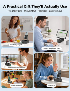CHIFENCHY with phone on stand in use for hands-free video and clearer sound