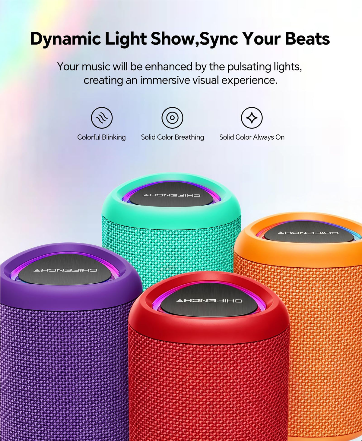 CHIFENCHY LED lights pulsing with music to create lively party ambiance