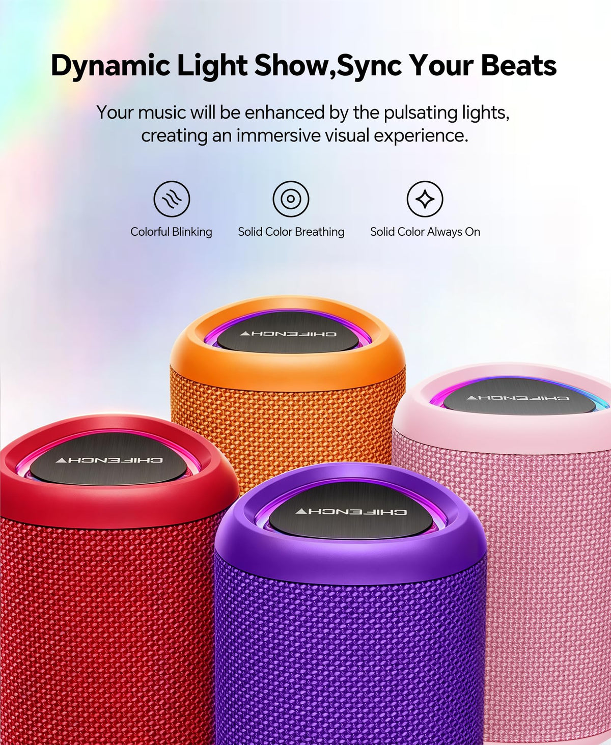 CHIFENCHY beat-synced LED lights in action creating lively ambiance