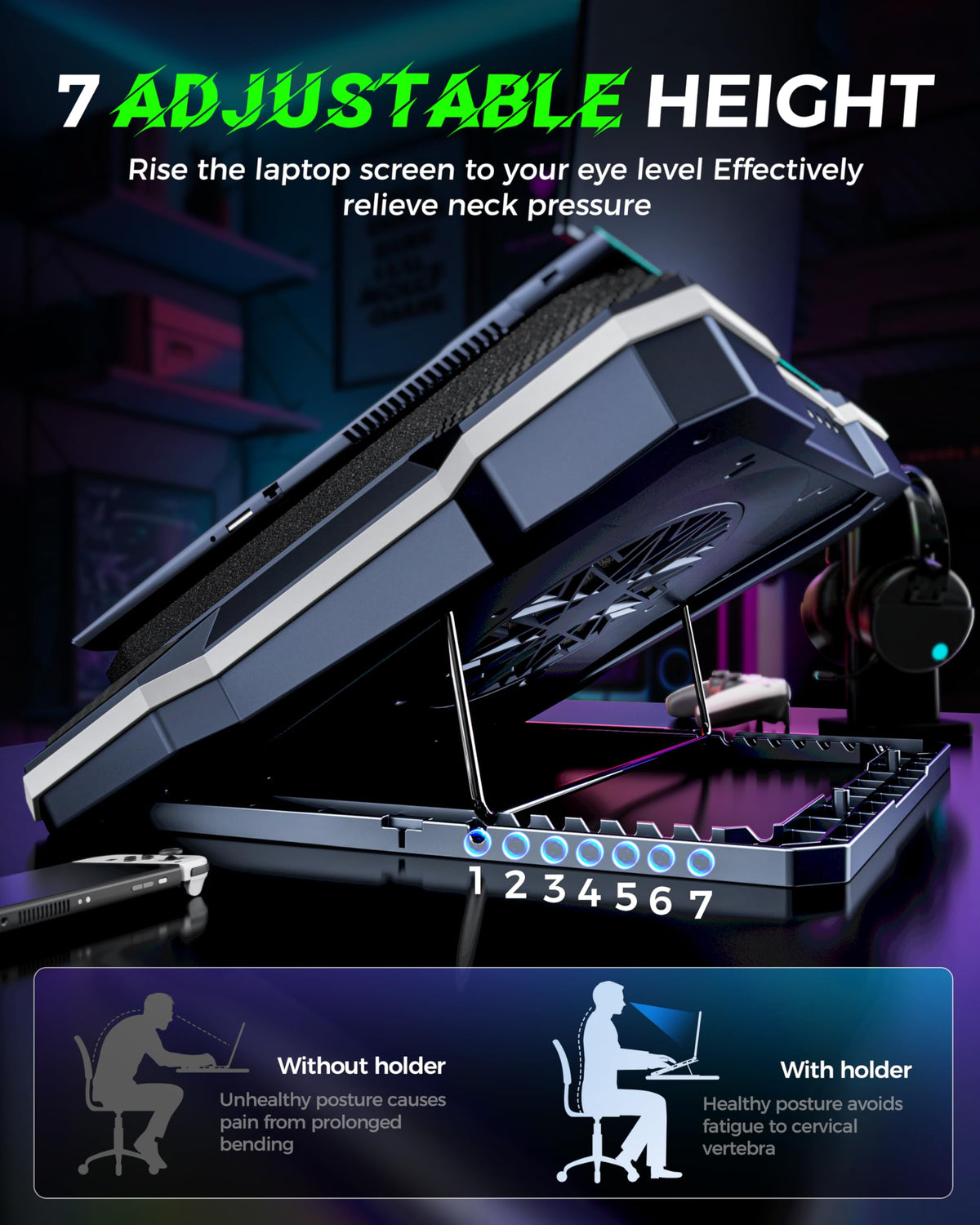 ChillCore K1 under a gaming laptop improving cooling performance