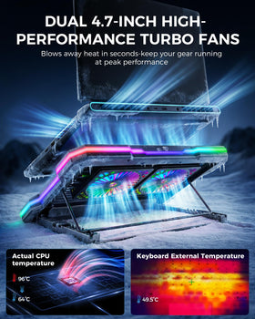 ChillCore K6 RGB textured top surface, prevents laptop slipping and improves grip