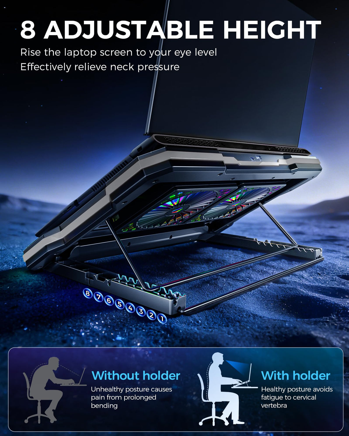 ChillCore K6 RGB USB-A and USB-C ports, enables simultaneous power and accessories