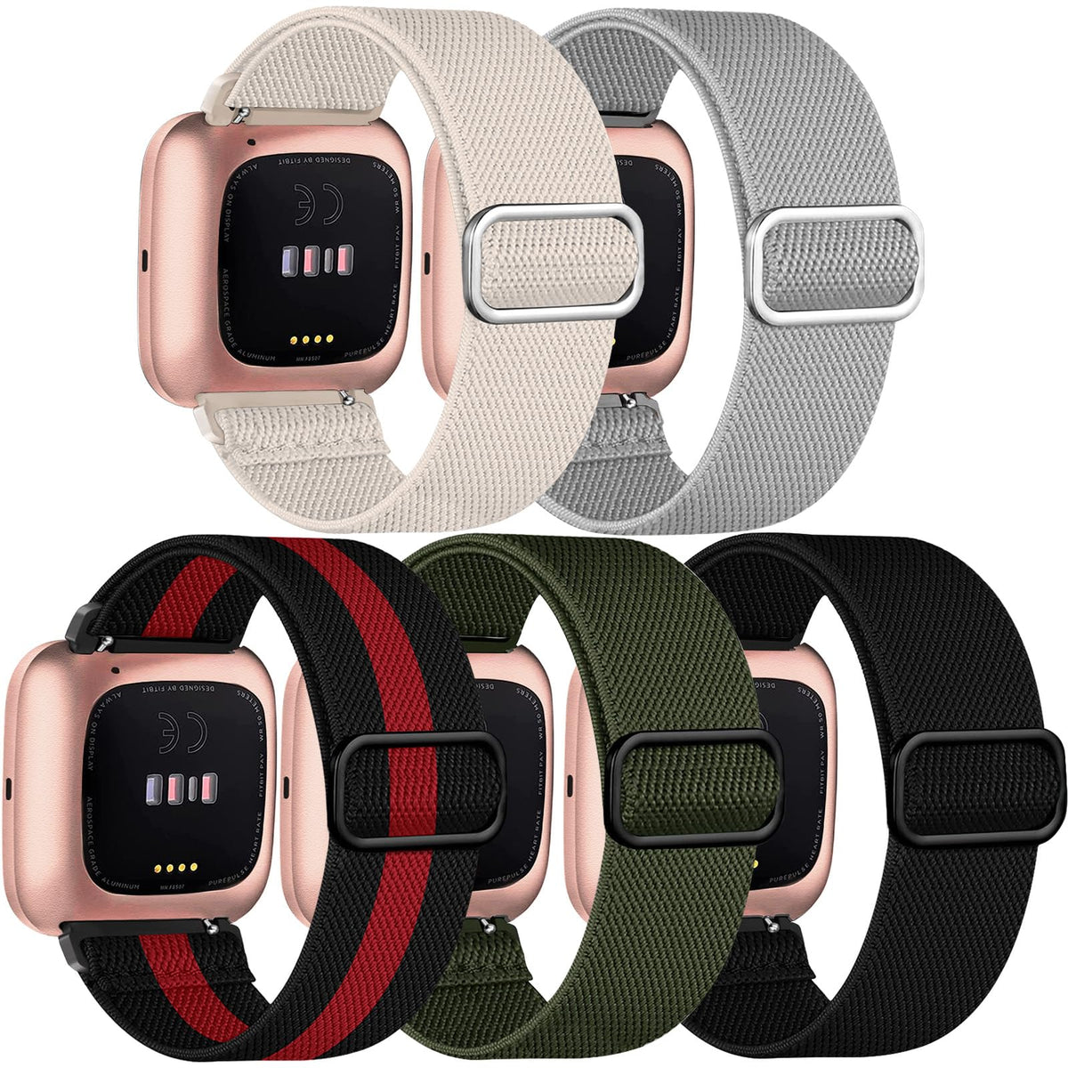 Chinber front packaging showing five replacement Versa bands and benefits