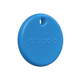 Chipolo POP front view in blue showing compact design and easy spotting