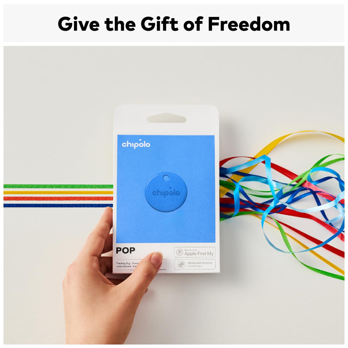 Chipolo POP beside a coin to show scale and portability benefit