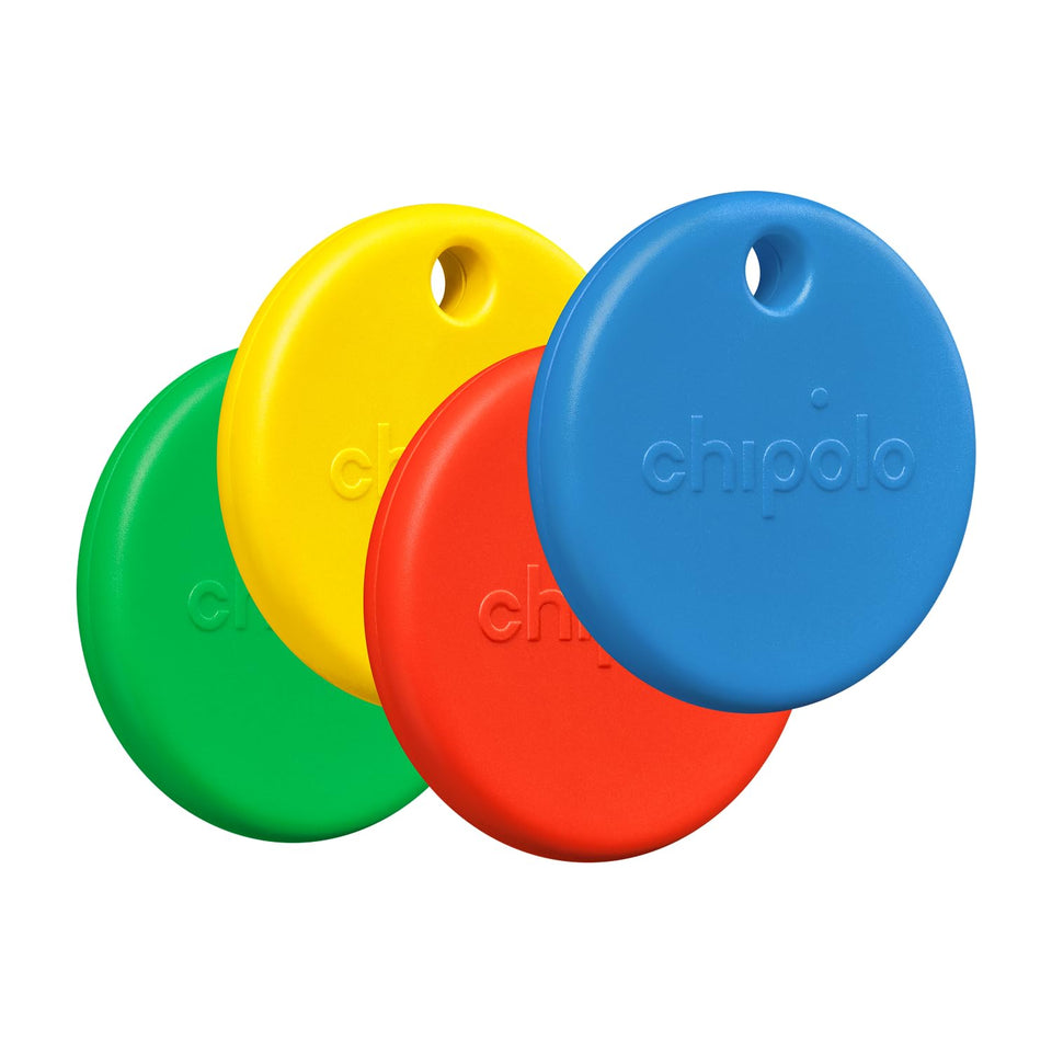 Chipolo POP color mix tracker front view helps quick item spotting