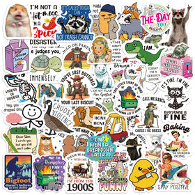 Chivertion 400-pcs funny stickers on display, vibrant and ready to customize your gear.