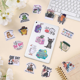 Chivertion stickers on phone case, personalize devices with humor.