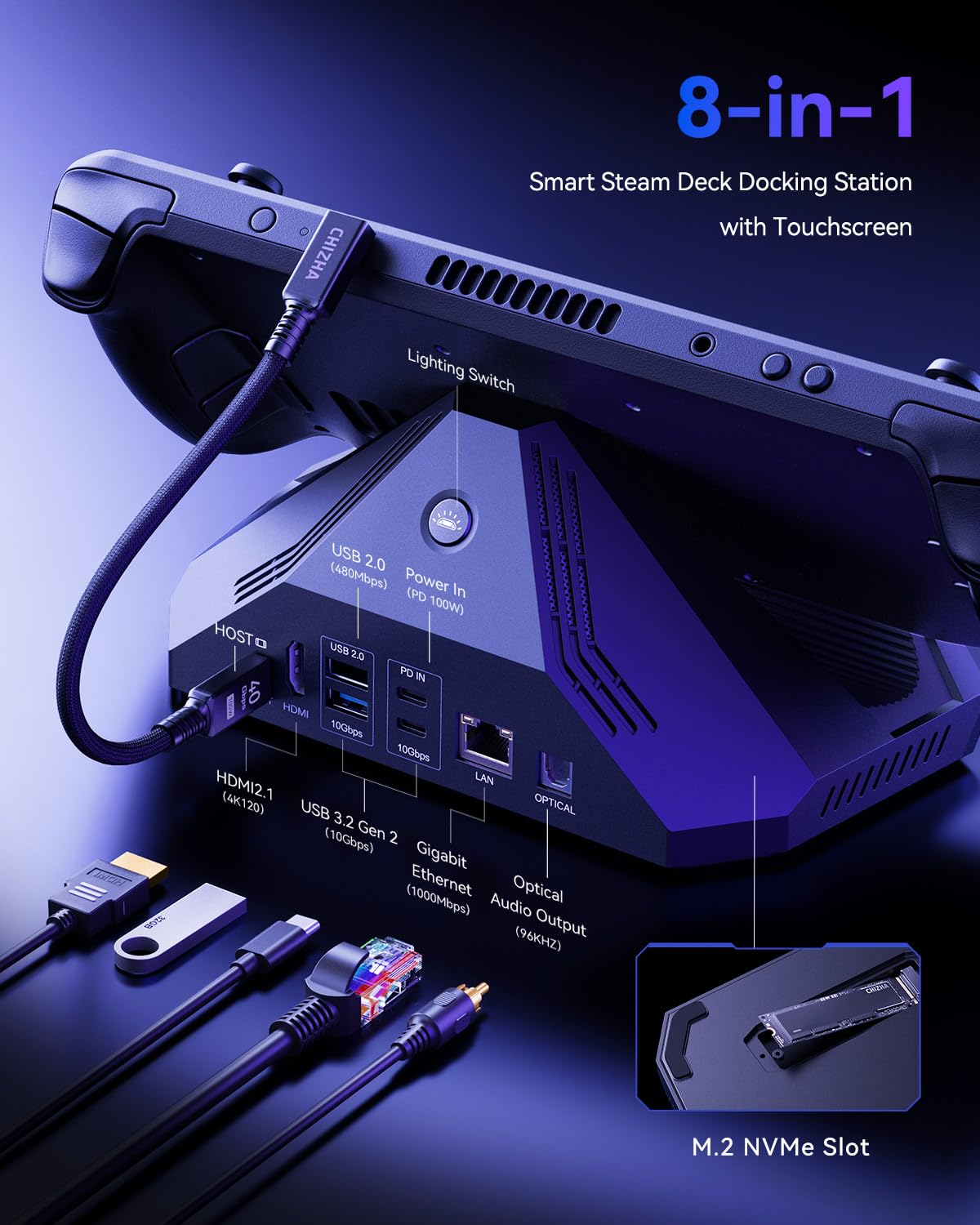 Chizha DockCase optical audio port enhances sound clarity