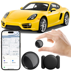 CHMQFCUP front packaging showing compact car GPS tracker and accessories for discreet protection