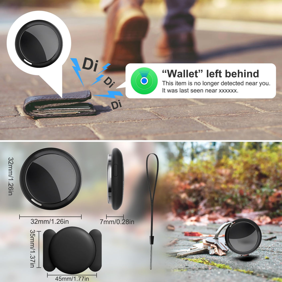 CHMQFCUP paired with Find My on iPhone showing live location benefit and easy setup