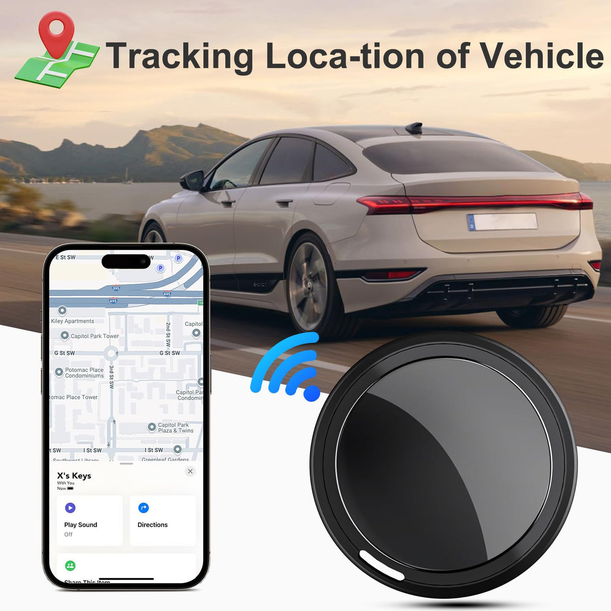 CHMQFCUP tracker tucked in backpack pocket showing travel protection and peace of mind
