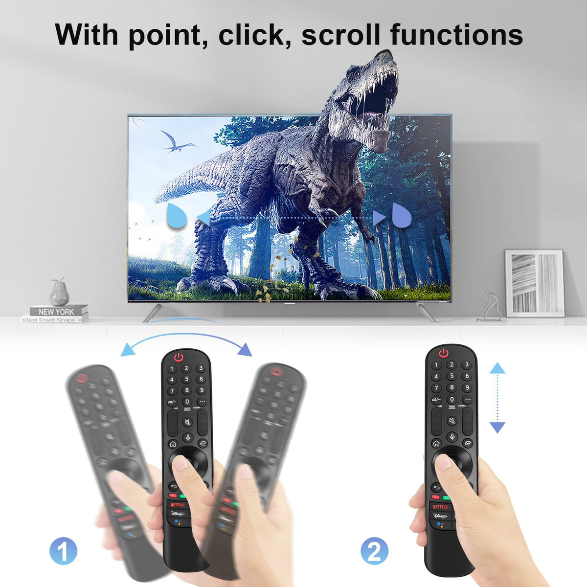 Box content includes one remote and a quick-start guide