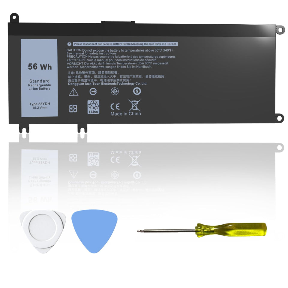 Choccosuri 33YDH battery packaging shows a ready to install replacement option for Dell laptops