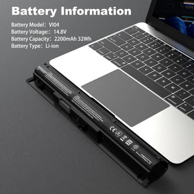 Choccosuri VI04 battery for HP ProBook 450 G2 – side view highlights labeling and fit