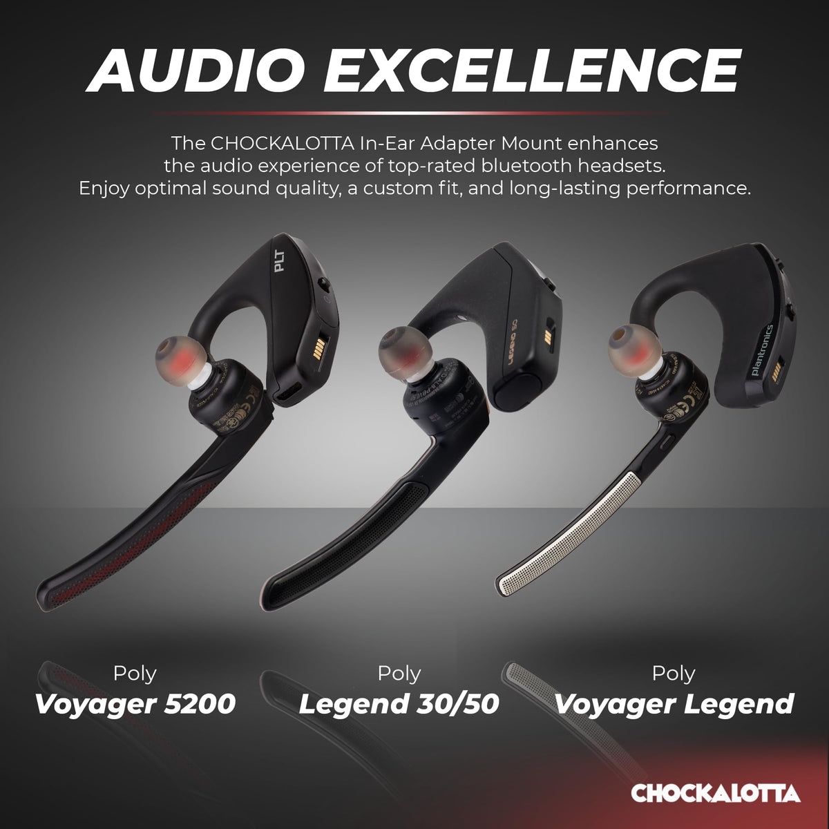 CHOCKALOTTA eartip adapter with Voyager Legend 50/30 tips for comfort.