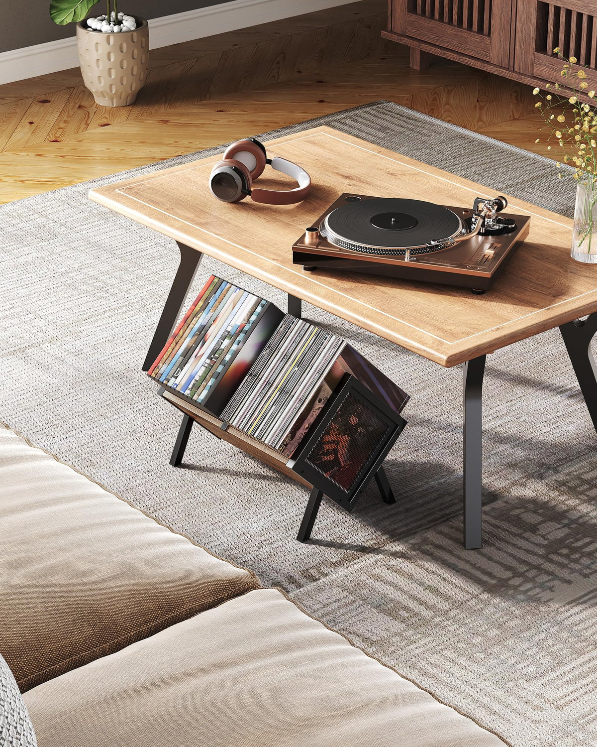 CHOEZON vinyl record holder anti-slip feet highlight surface protection.
