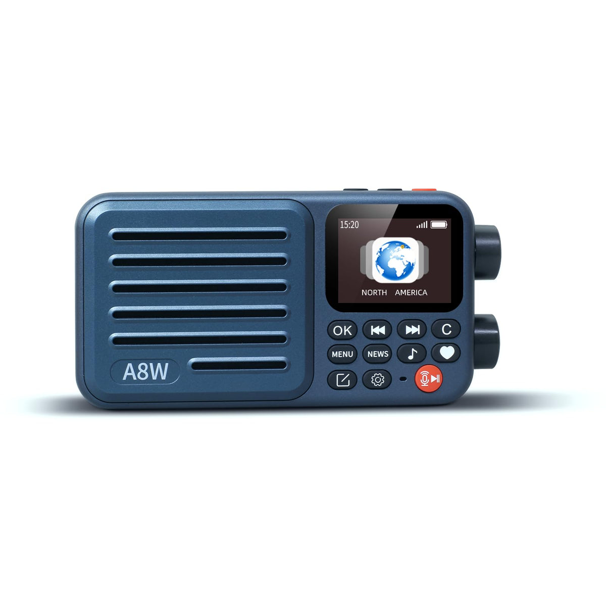 CHOYONG A8W front view highlights accessible controls for quick internet radio streaming.