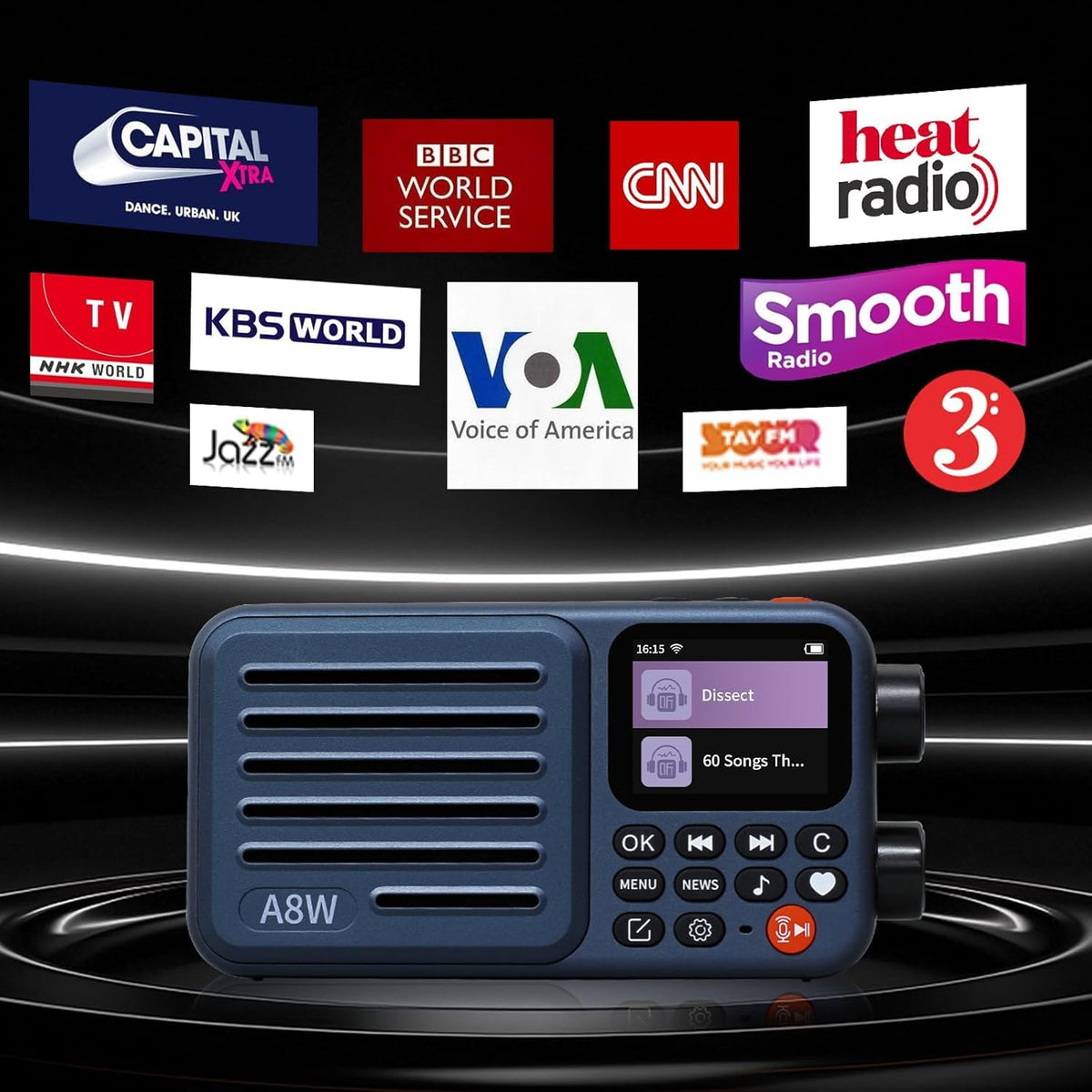 CHOYONG A8W portable handheld setup for on-the-go listening